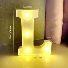 1入組高亮度字母L陽光女孩暖黃LED圓球字母燈，2顆AAA電池供電，L字母尺寸：6.29x2.75x1.18英寸（16x7x3cm），適用於DIY單詞，例如LOVE、HAPPYBIRTHDAY、MARRYME、MERRYCHRISTMAS，適用於桌面和牆面裝飾，非常適合家庭聚會、婚禮、求婚、生日派對、求愛、室內和室外裝飾，並作為聖誕禮物。 - 白色 - 查看 6