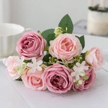 1/3PCS Artificial Peony Flowers Silk Hydrangea Bouquets Artificial Roses Fake Plants For Spring Autumn Decorations, Wedding Vase For Home,Dining Room, Bedroom,Kitchen,Bathroom Decorations,Mother Day Gift, Festival Birthday Party Accessories, Outdoor Garden Decorations