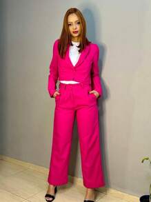 Women Two-piece Outfits - Màu Hoa hồng đỏ - Xem 3