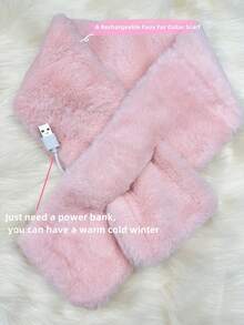 1條女性可充電實色毛絨圍巾,柔軟保暖頸部,是女友、老師和媽媽的絕佳禮物