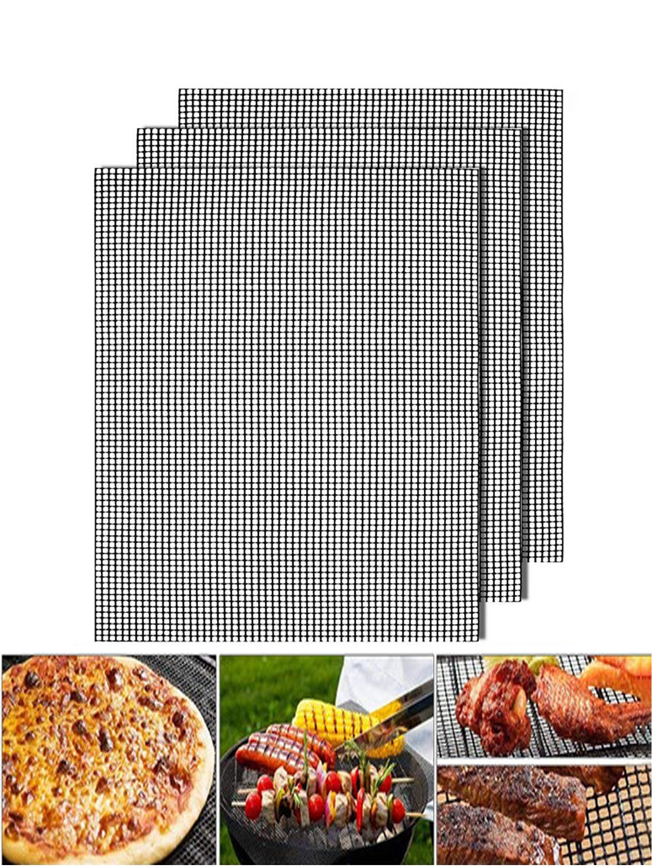 2pcs Outdoor Bbq Nonstick Teflon Mesh Mat Bbq Grill Mesh Net Mat With