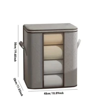 1 Miếng Dung lượng lớn Gấp lại Vải không dệt Quần áo Túi bảo quản In Trong suốt Thiết kế Đối với Tủ đóng tường Tổ chức , Với Linh hoạt Mô hình Và Nhiều màu Tùy chọn - Xám - Xem 8