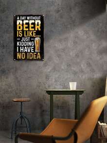 1個復古金屬鐵牌,站牌-一天沒有...就像...開個玩笑吧-酒吧標誌男人洞牆面裝飾酒吧酒館車庫廚房客廳家居裝飾8x12英寸 - 彩色 - 查看 6