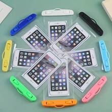 1個防水手機袋掛繩-透明可觸摸螢幕殼,適用於浴室、淋浴、溫泉、游泳、水上運動 - 藍色 - 查看 9