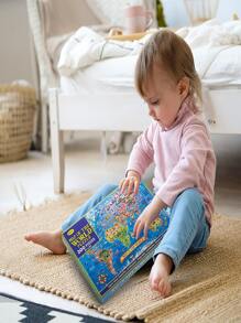 200 Pieces World Map Jigsaw Puzzle, Educational Geography Toy For Children And Adults, Floor Puzzle Learning Game For Boys And Girls - Blue - View 7