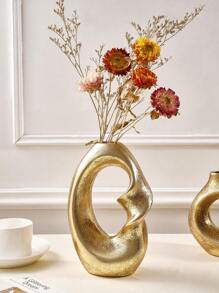 1 件现代简约圆形螺旋形树脂花瓶，适用于家居装饰、插花和水培，多种颜色可选，适合家庭、酒店、餐厅桌面和入口装饰，四季适用、婚礼装饰、中心装饰、桌面装饰、派对 - 金色 - 查看 7