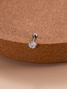 1個圓形水晶耳軟骨鼻翼鑽釘,20g不鏽鋼螺絲背耳環,用於女性螺旋穿孔珠寶