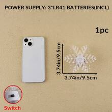 1個聖誕節透明小雪花形狀發光夜燈閃爍裝飾燈 - 彩色 - 查看 7