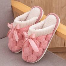 新款秋冬室內保暖蝴蝶結拖鞋女款