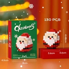 Children's Christmas Assembling Toy Building Block Set, Santa Claus, Snowman, Christmas Tree Cartoon Toy, Holiday Gift/Desktop Decor