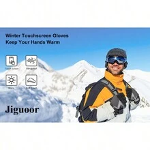 1 Pair Black L Size Outdoor Running Gloves For Winter, Windproof, Touch Screen Compatible, Temperature-regulating, Suitable For Outdoor Cycling And Running - Black - View 9