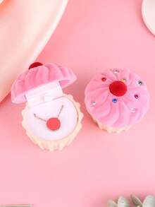 1個花朵和蛋糕造型的珠寶禮品盒,可收納耳環、耳釘和戒指