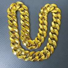 3/1pc European & American COS Hip Hop CCB Exaggerated Necklace, Big Gold Chain, Plastic Imitation Gold Performance Festival Prop Chain Set