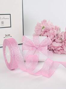 1pc 2cm Wide Colorful Onion Ribbons, 22m Satin Ribbons With Small Bows For DIY, Gift Packaging, Craft Accessories