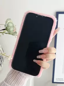 A And Beautiful Embroidered Love Plush Mobile Phone Case Compatible With Apple*Huawei*Samsung*Xiaomi*Redmi*Oppo*Vivo