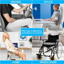 Memory Foam Seat Cushion & Gel Seat Cushion - Ergonomic Chair Cushion For Coccyx Butt Tailbone Sciatica&Back Pain Relief, Comfort With Pressure Support For Office Chair,Car Seat&Wheelchair, Light Gray - Màu Xám nhạt - Xem 5