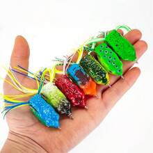 9pcs Mini Mềm mại Con ếch 3D Mắt Mồi câu cá Nổi Với Giường đôi tiêu chuẩn Móc - Nhiều màu - Xem 3