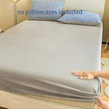 1入組牛奶絨單人床墊套，保暖床罩，床墊保護套 - 灰色 - 查看 3