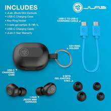 JLab JBuds Mini True Wireless Earbud Headphones & USB Charging Case, World's Smallest Earbud*, IP55 Sweat And Dust Proof, Bluetooth Multipoint, Be Aware Audio, 3 EQ Sound Settings, Crystal Clear Calls - 黑色 - 查看 4