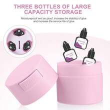 1 lọ keo dán mi Hộp đựng mi kín Hộp đựng mỹ phẩm Vật dụng nối mi (Màu hồng) - Hồng - Xem 3