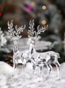 1 Pc Christmas Creative And Cute Transparent Simulation Standing Elk Handicraft Decorations,Suitable For Autumn Decoration And Christmas Holiday Home Decoration Cabinets And Bookshelves Display Cabinet And Dining Table Storage Rack,Christmas Present,Acrylic Craft Suitable For All Seasons Best Gifts Birthday Christmas Decorations Room Decor