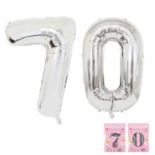 2入組(缺省)、32吋氣球,銀色數字氣球,生日/週年慶派對裝飾,鋁箔氣球,生日慶祝裝飾,房間裝飾,派對現場布置 - 銀色 - 查看 11