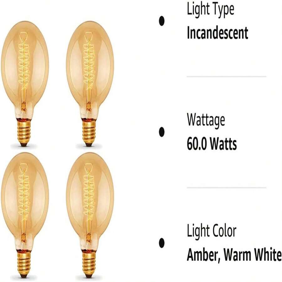 (G80) Globe Bulb Edison Light Bulbs, 60W Retro Incandescent Bulb, E26 Medium Base, 240 Lumens