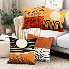Ensemble De 4 Housses De Coussin Décoratives D'art Abstrait, Housses De Coussin De Canapé, Coussins D'extérieur Pour Canapé, Canapé-lit, Chaise