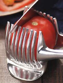 Home Vegetable & Fruit Slicer, Lemon, Tomato & Egg Slicer, Cutting Tool For Fruits And Vegetables - Silver - View 3