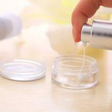 25pcs Mini Clear Cream Jars 3g 5g Empty Plastic Cosmetic Makeup Jar Pots Transparent Sample Bottles Eyeshadow Cream Lip Balm Container, Travel Essentials Sample Cosmetics Jar Emtpy Mini Bottles Thanksgiving, Halloween, And Christmas Are Applicable