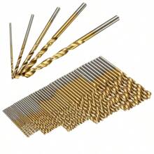 50入組鈦鍍高速鋼扭力鑽頭套裝,木工鑽孔工具套裝 - 金色 - 查看 3
