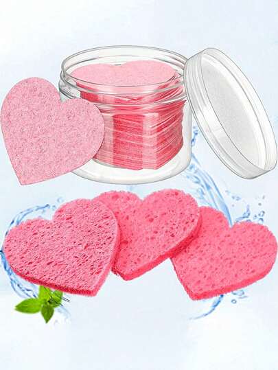 5pcs Pink Heart Shape Compressed Facial Cleaning Pad, Made Of Wood Pulp Fiber, Soft And Comfortable When Wet, Suitable For Lady Facial Cleaning, Perfect For Valentine'S Day Gift,Skincare,Room Decor,Home Decor,Bedroom Decor,Bathroom,Christmas Gifts,Bathroom Decor,Travel,Travel Stuff,Wedding,Christmas Party,Mom Gifts,Home,Room,House Decor,Christmas Gift,Gifts For Mom,Birthday,Pink Room Decor,Living Room Decor,Bedroom,Gifts For Men,Dad Gifts,Mushroom,New Years,Mom,Accessories,Gifts For Dad,Friends,Funny Gift