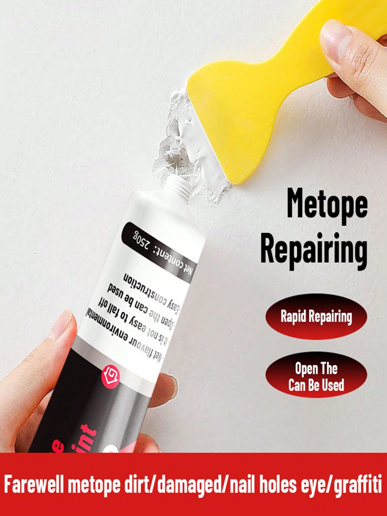 1pc Waterproof Wall Repair Paste, White Putty For Patching Wall Defects