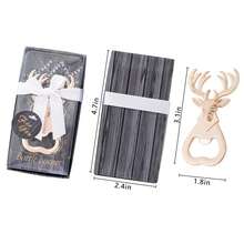 聖誕節主題黑金色聖誕麋鹿瓶開啟器,適用於婚禮,新娘派對禮物或嬰兒派對小禮物 - 理想的聖誕節裝飾紀念品和禮物 - 每件產品都個別包裝 - 金色 - 查看 4