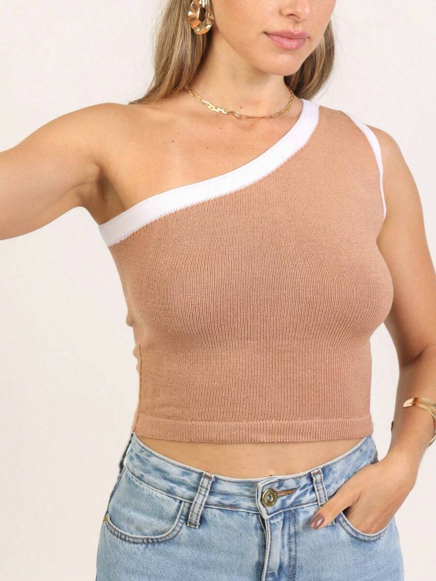 Women Knit Tops - Màu be - Xem 1
