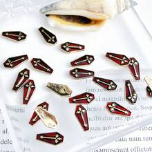 10入組復古盾牌&設計金色diy指甲藝術裝飾,合金材質