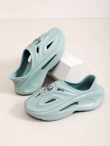 男士家居拖鞋及情侶拖鞋,防滑柔軟外底,適用於戶外,時尚百搭 - 淺灰色 - 查看 1