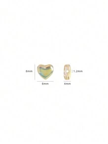 50pcs 8mm Side Drilled Glass Heart/Butterfly Beads For DIY Jewelry Making, Can Be Used For Necklaces, Bracelets, Earrings, Belts, Headpieces, Shoes, Phone And Key Chains, Etc.