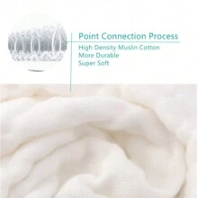 6pcs Pure White Baby Towels - Unisex 6 Layer Gauze Design, Strong Water Absorption, Soft & Comfortable, Healthy & Can Be Used As Burp Cloths, Towels, Face Cloths, Etc., Suitable For All Seasons - Best Gift For Holidays And The Best Choice For New Parents - White - View 9