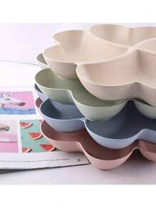 1 件圣诞花瓣白色水果盘休闲零食盒，带 4 个心形隔层，塑料糖果托盘，坚果和干果容器，适用于家庭和派对装饰，圣诞节 - 白色花瓣 - 查看 9