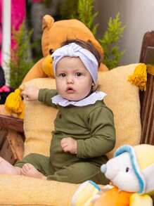 Baby Girls Jumpsuits - xanh quân đội - Xem 2