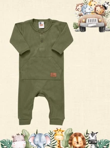 Baby Girls Jumpsuits - xanh quân đội - Xem 7