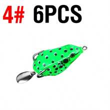 6PCS Floating Frog Lures Fishing Lures with Double Sharp Hooks Baits Simulation Frog Snakehead Killer Lures - Green - View 2
