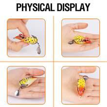 6PCS Floating Frog Lures Fishing Lures with Double Sharp Hooks Baits Simulation Frog Snakehead Killer Lures - Green - View 5