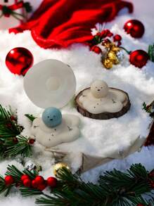 1 pezzo Stampo natalizio a forma di campana, pupazzo di neve, renna, frutta natalizia, pupazzo di neve fuso per decorazioni FAI DA TE in cera, gesso, resina, silicone - Bianco - Visualizzare 6