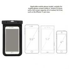 1個防水手機袋掛繩-透明可觸摸螢幕殼,適用於浴室、淋浴、溫泉、游泳、水上運動 - 藍色 - 查看 5