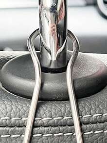 1 件不銹鋼汽車掛件收納帶鑽石掛鉤,汽車座椅背掛鉤,簡約內裝配件