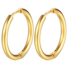 3pairs/Set 2.0 Line Stainless Steel Hoop Earrings For Women, Simple & Titanium Steel Ear Buckle Fashionable And Elegant Earrings In Different Sizes
