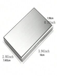 1pc Stainless Steel Metal Card Holder, 10 Card Slots Accordion Style Card Case - Silver - View 2