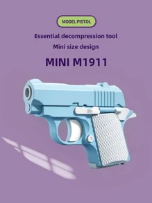 Blue Detachable Radish-shaped Mini Air Blowing Carrot Gun Decompression Toy - Non-functional Toy Gun, With Carrot Design - Blue - View 1